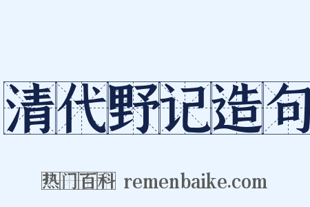 清代野记造句是什么意思的图片